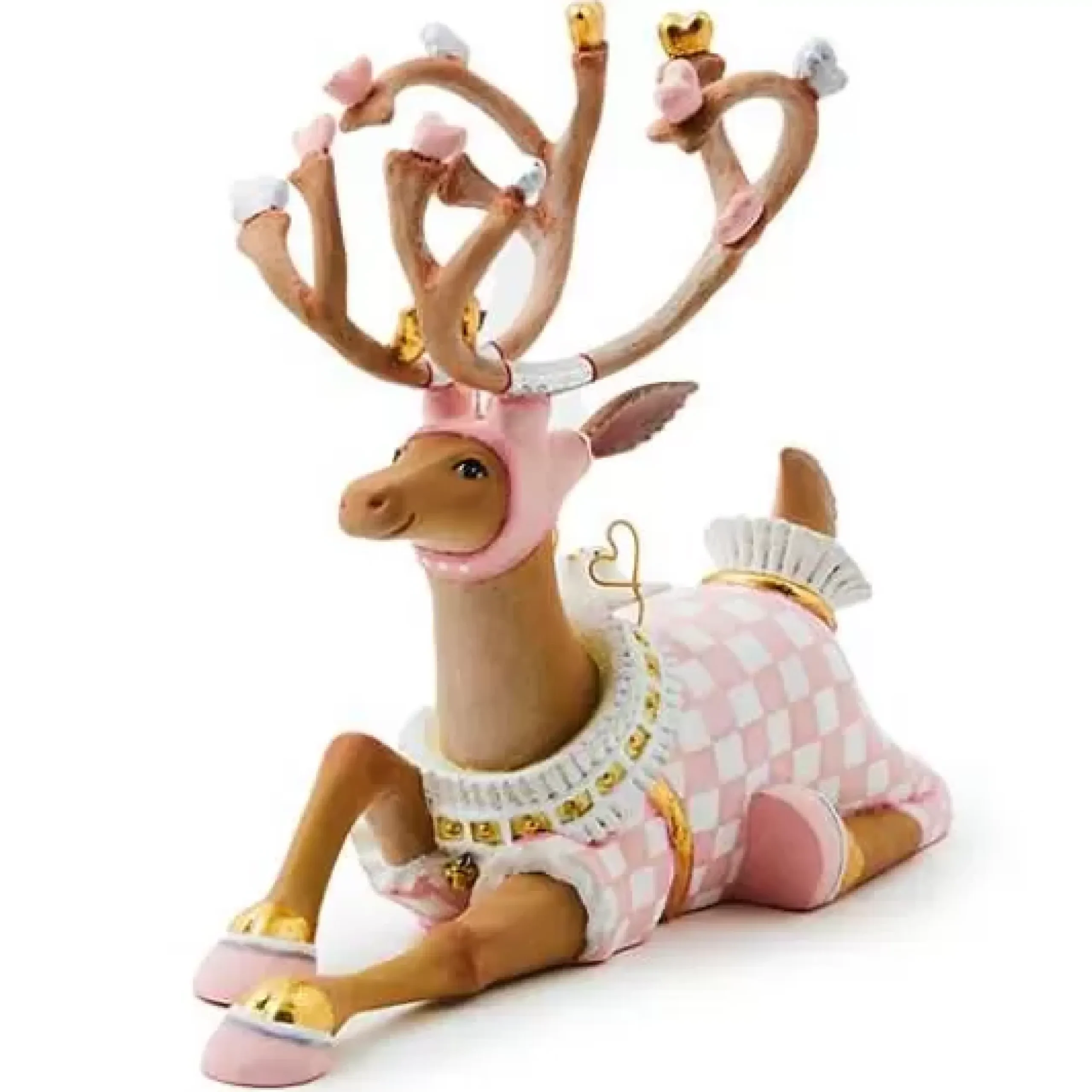 MacKenzie-Childs Patience Brewster Dash Away Sitting Cupid Reindeer Figure< Holiday|Room Accents