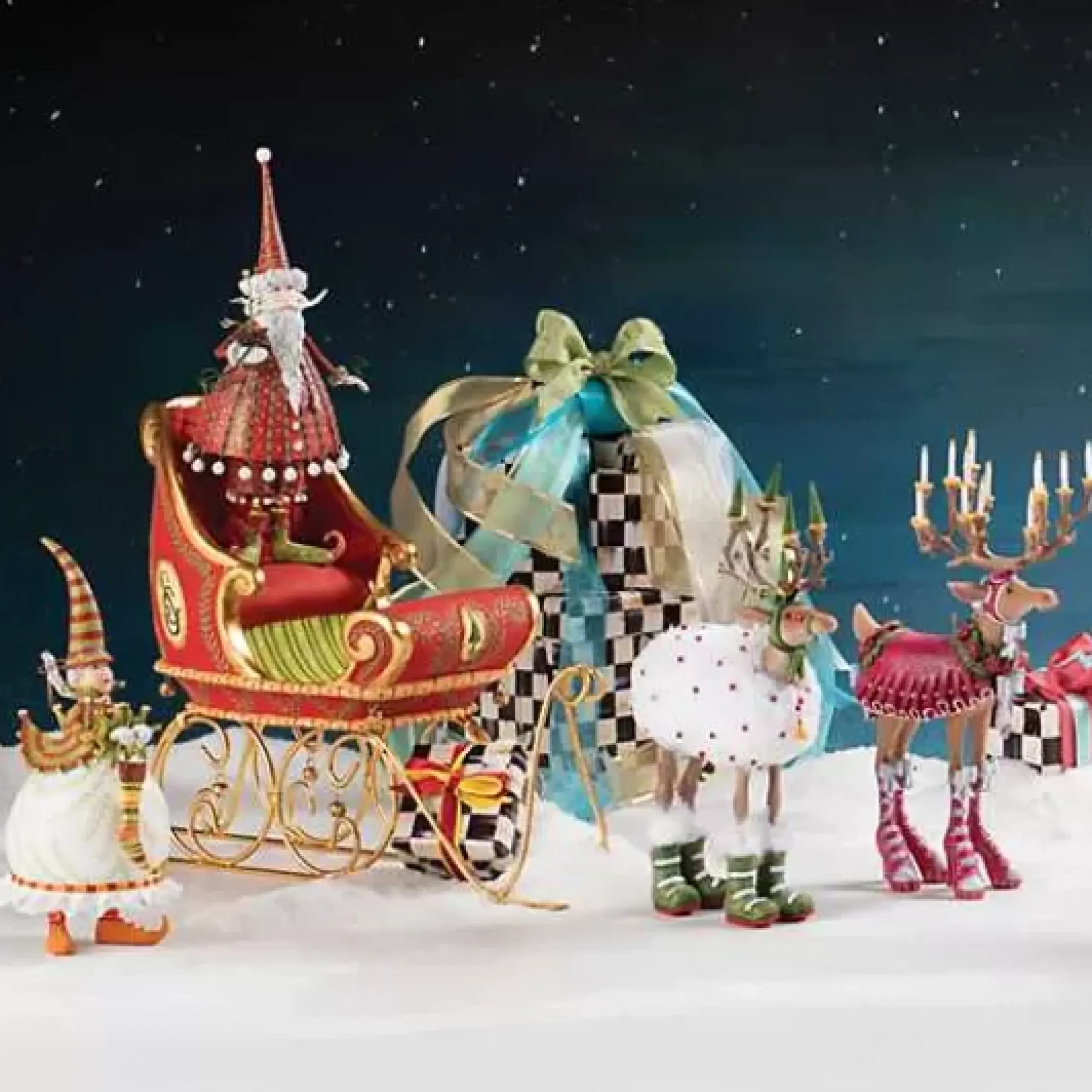 MacKenzie-Childs Patience Brewster Dash Away Mrs. Santa Figure< Holiday|Room Accents