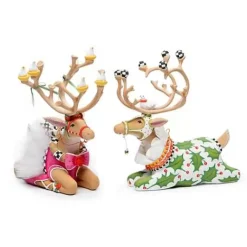 MacKenzie-Childs Patience Brewster Dash Away Sitting Dancer Reindeer Figure< Holiday|Room Accents