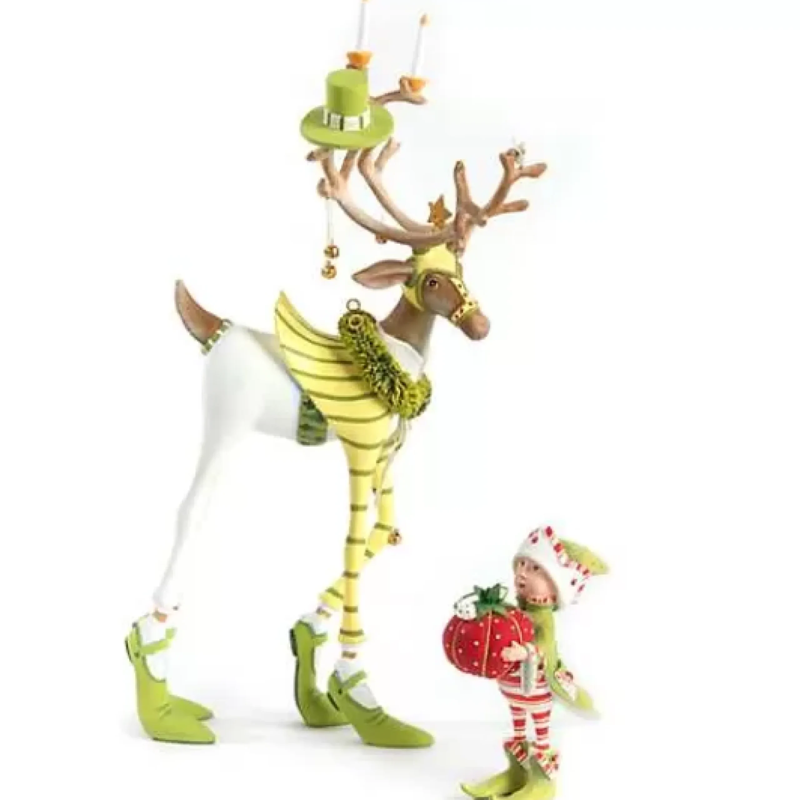 MacKenzie-Childs Patience Brewster Dash Away Prancer's Elf Ornament< Holiday