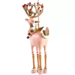 MacKenzie-Childs Patience Brewster Dash Away Cupid Reindeer Ornament< Holiday