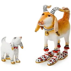 MacKenzie-Childs Patience Brewster Mini Nativity Nathan  Noel Goat Figures< Holiday|Room Accents