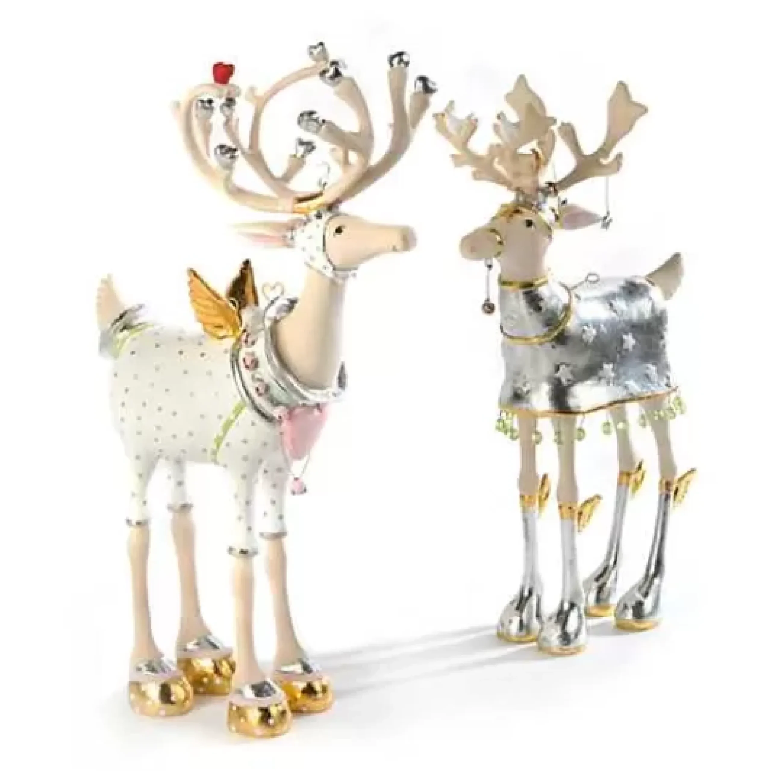 MacKenzie-Childs Patience Brewster Moonbeam Cupid Reindeer Figure< Holiday|Room Accents