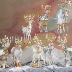MacKenzie-Childs Patience Brewster Moonbeam Dasher Reindeer Figure< Holiday|Room Accents