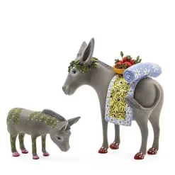 MacKenzie-Childs Patience Brewster Nativity Mother  Baby Donkey Figures< Holiday