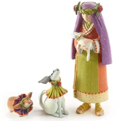 MacKenzie-Childs Patience Brewster Nativity Shepherdess with Dog Figures< Holiday|Room Accents