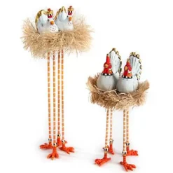MacKenzie-Childs Patience Brewster Nativity Chicken  Dove Figures< Holiday|Room Accents