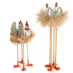 MacKenzie-Childs Patience Brewster Nativity Chicken  Dove Figures< Holiday|Room Accents