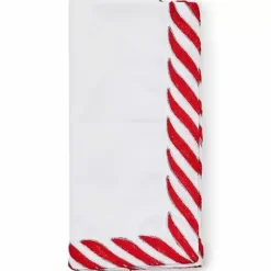 MacKenzie-Childs Peppermint White Napkin< Table Accessories|Kitchen & Table Linens