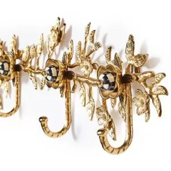 MacKenzie-Childs Petal Large Gold Wall Hook Rack< Finishing Touches