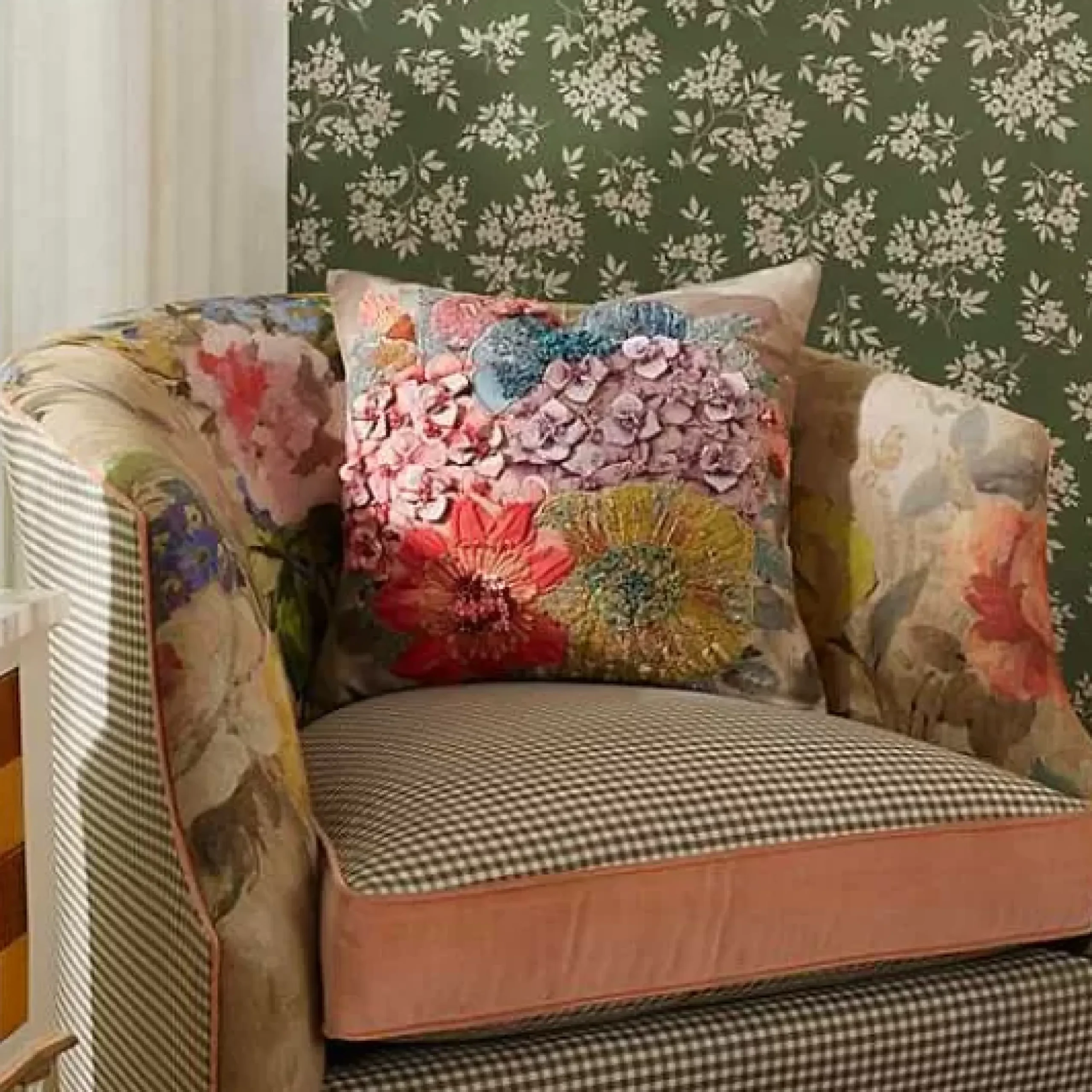 MacKenzie-Childs Petal Palette Floral Throw Pillow< Pillows, Throws, & Cushions