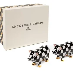 MacKenzie-Childs Pig Salt  Pepper Set< Spring|Table Accessories