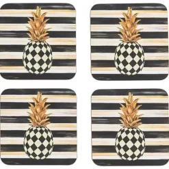 MacKenzie-Childs Pineapple Cork Back Coasters, Set of 4< Table Accessories|Kitchen & Table Linens