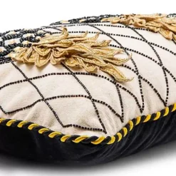 MacKenzie-Childs Pineapple Ivory Lumbar Pillow< Pillows, Throws, & Cushions