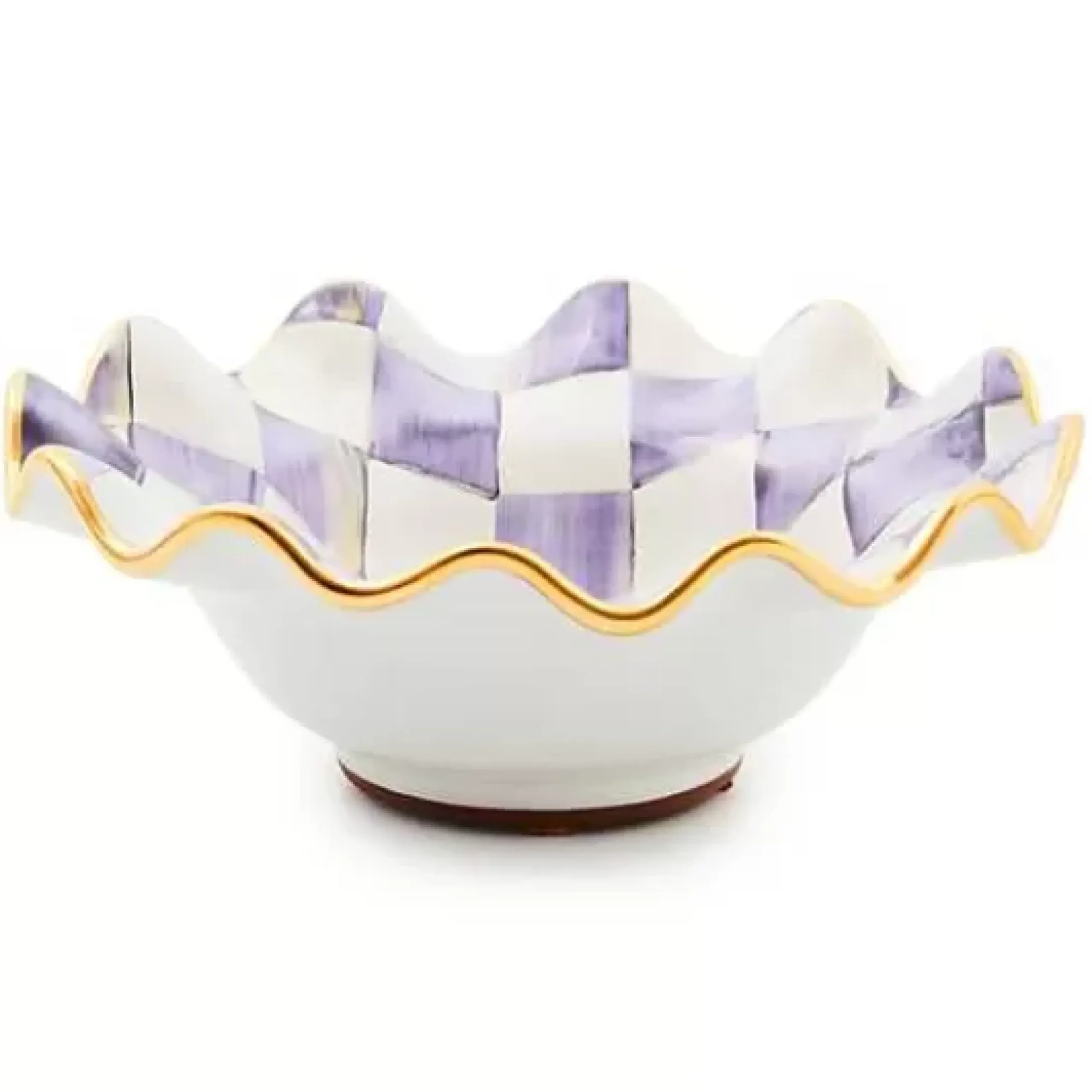 MacKenzie-Childs Plum Check Ceramic Fluted Breakfast Bowl< Dinnerware & Flatware