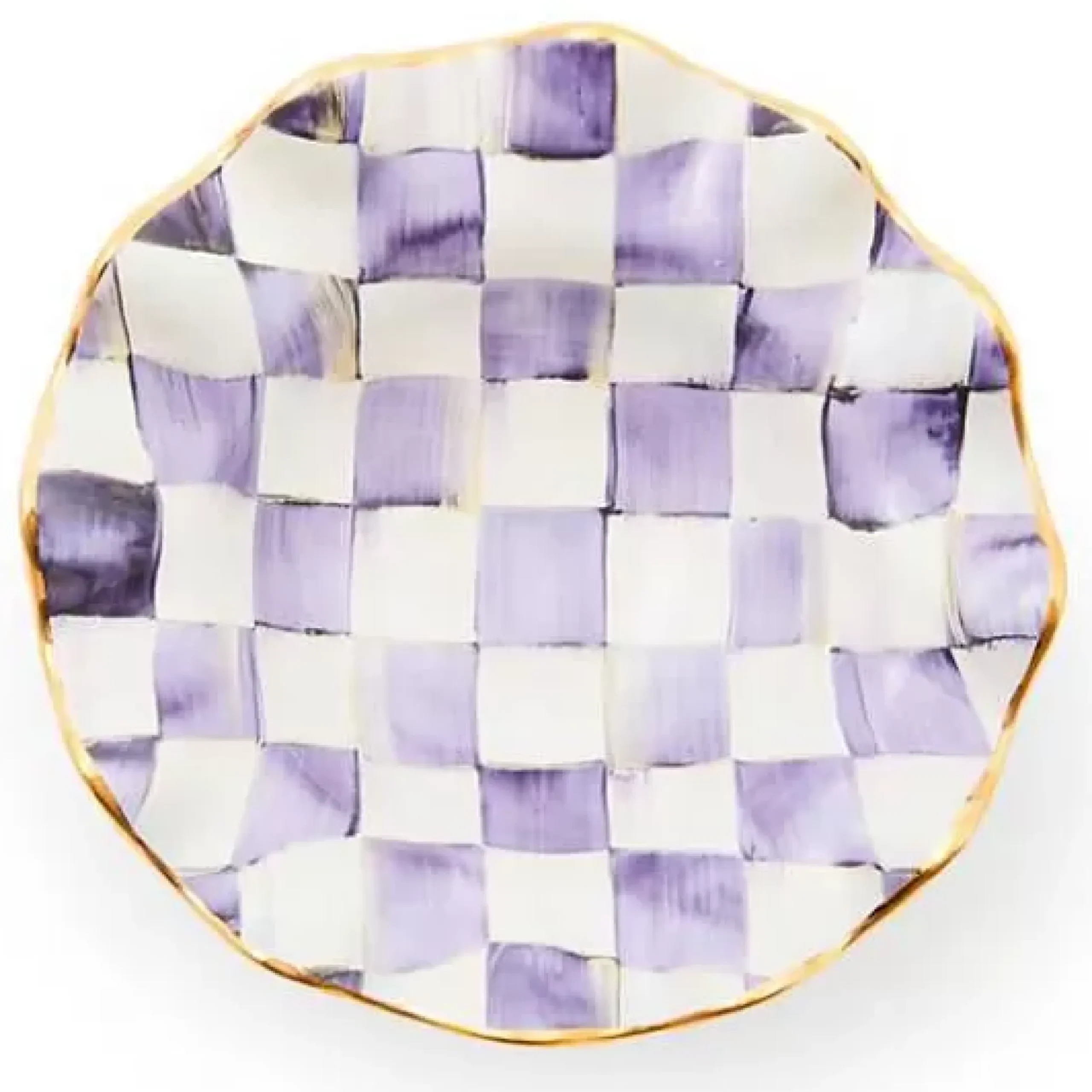 MacKenzie-Childs Plum Check Ceramic Fluted Breakfast Bowl< Dinnerware & Flatware