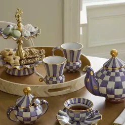 MacKenzie-Childs Plum Check Ceramic Mug< The Coffee Shop|Fall Entertaining