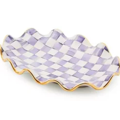MacKenzie-Childs Plum Check Ceramic Serving Platter< Fall Entertaining|Serveware