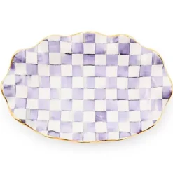MacKenzie-Childs Plum Check Ceramic Serving Platter< Fall Entertaining|Serveware