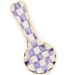 MacKenzie-Childs Plum Check Ceramic Spoon Rest< Kitchen Utensils & Tools