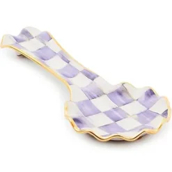 MacKenzie-Childs Plum Check Ceramic Spoon Rest< Kitchen Utensils & Tools