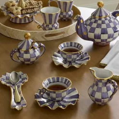 MacKenzie-Childs Plum Check Ceramic Teacup< The Coffee Shop|Fall Entertaining
