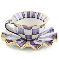 MacKenzie-Childs Plum Check Ceramic Teacup< The Coffee Shop|Fall Entertaining