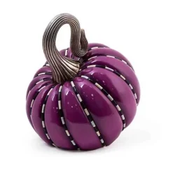 MacKenzie-Childs Plum Piped Pumpkin< Pumpkins|The Halloween Shop