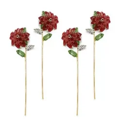 MacKenzie-Childs Poinsettia Beaded Stems, Set of 4< Holiday|Greenery & Florals