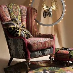 MacKenzie-Childs Portobello Road Footstool< Living Room