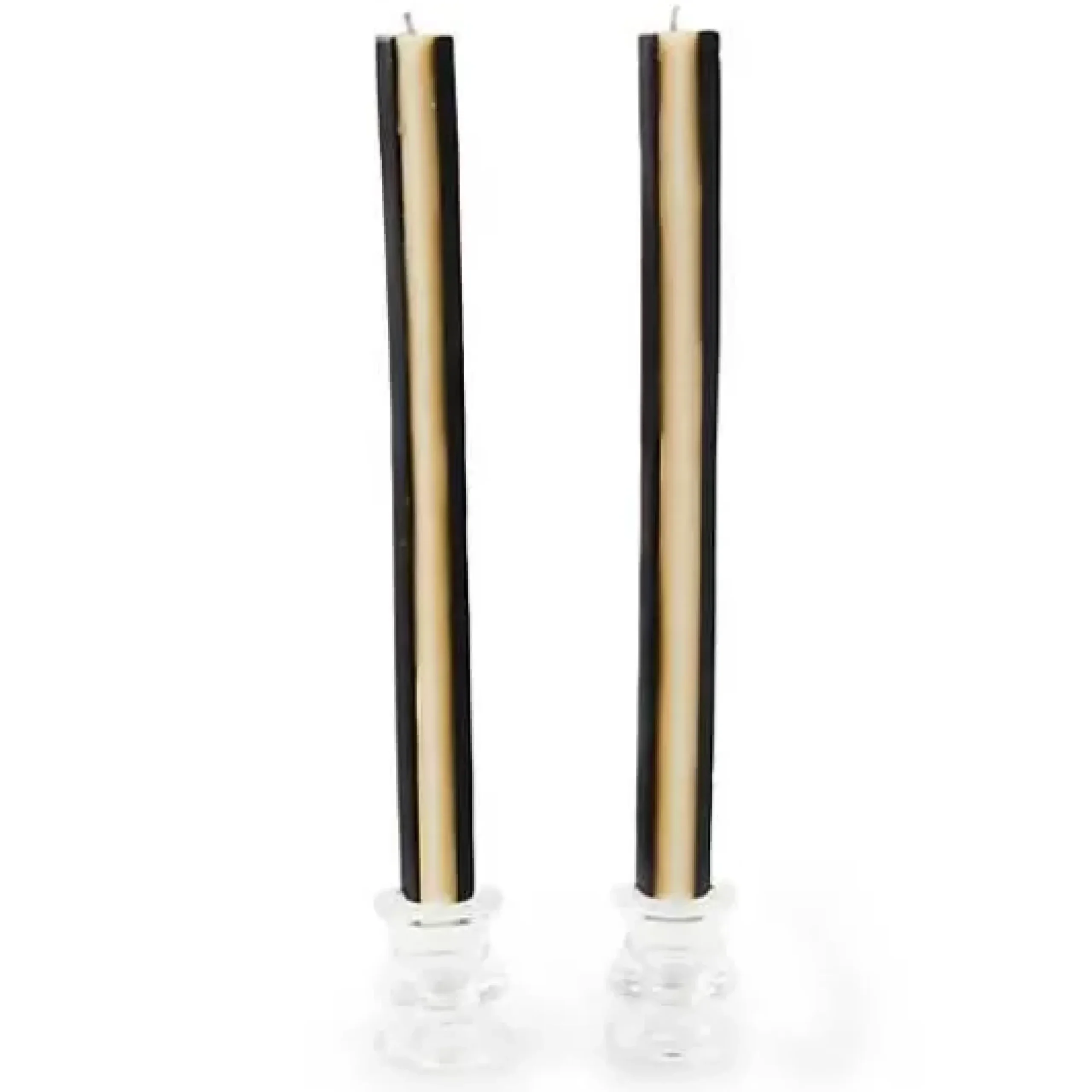 MacKenzie-Childs Quatro Black Ivory Dinner Candles, Set of 2< Candles & Fragrances|Table Accessories