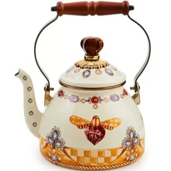 MacKenzie-Childs Queen Bee 2 Quart Tea Kettle< Fall Entertaining|Tea Kettles