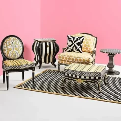 MacKenzie-Childs Queen Bee Ottoman< Living Room