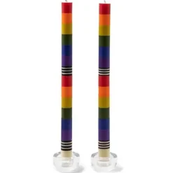 MacKenzie-Childs Rainbow Dinner Candles, Set of 2< Candles & Fragrances|Table Accessories