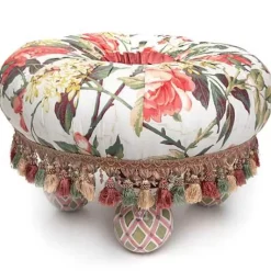 MacKenzie-Childs Really Rosy Tuffet< Living Room