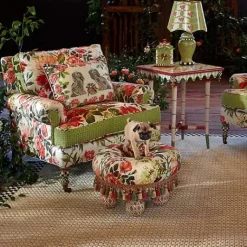 MacKenzie-Childs Really Rosy Tuffet< Living Room