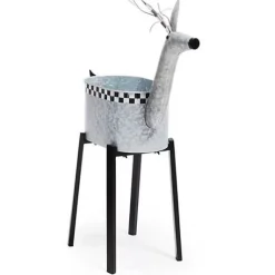 MacKenzie-Childs Reindeer Galvanized Metal Planter< Holiday|Outdoor