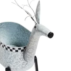 MacKenzie-Childs Reindeer Galvanized Metal Planter< Holiday|Outdoor