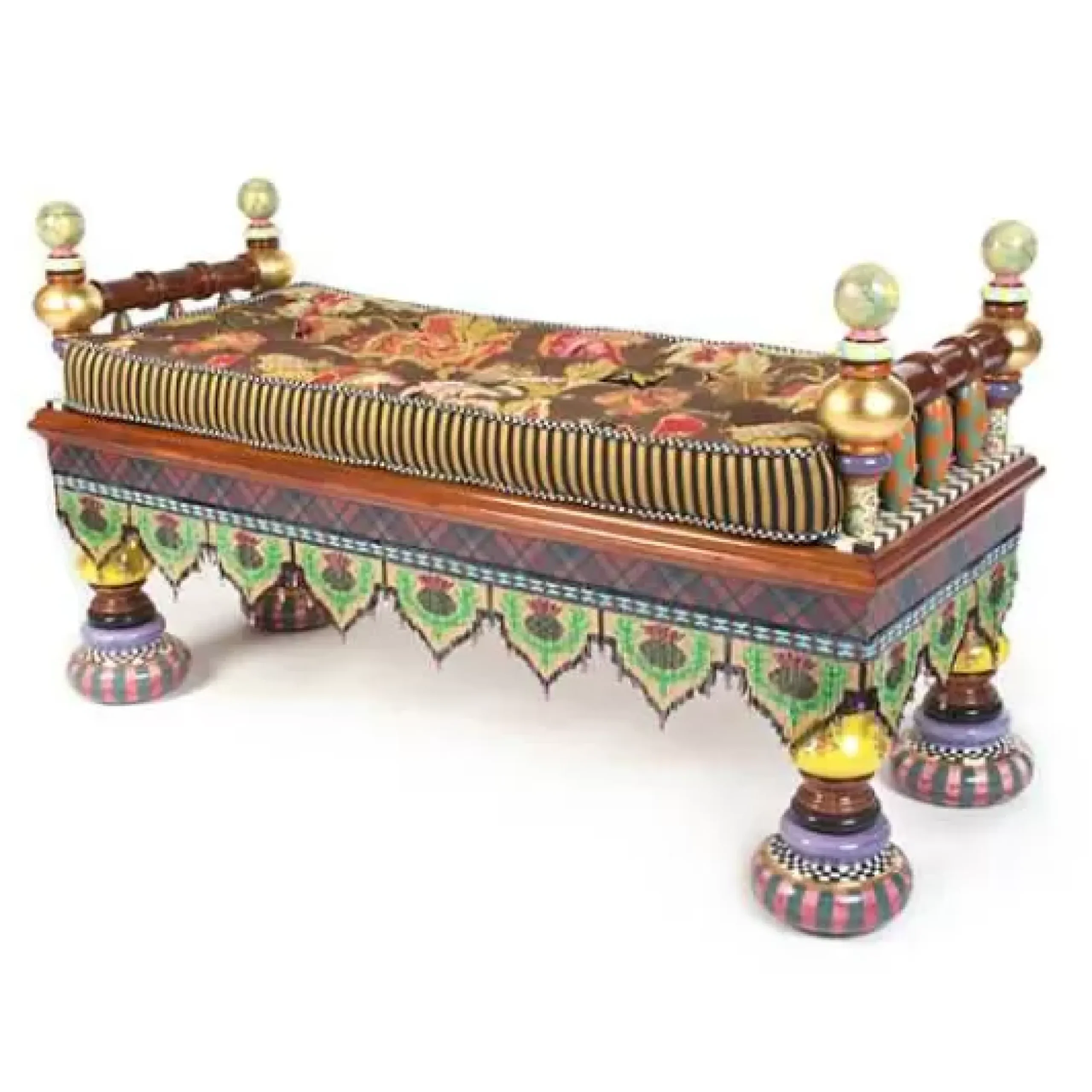 MacKenzie-Childs Ridiculous Bench< Entryway Furniture|Living Room