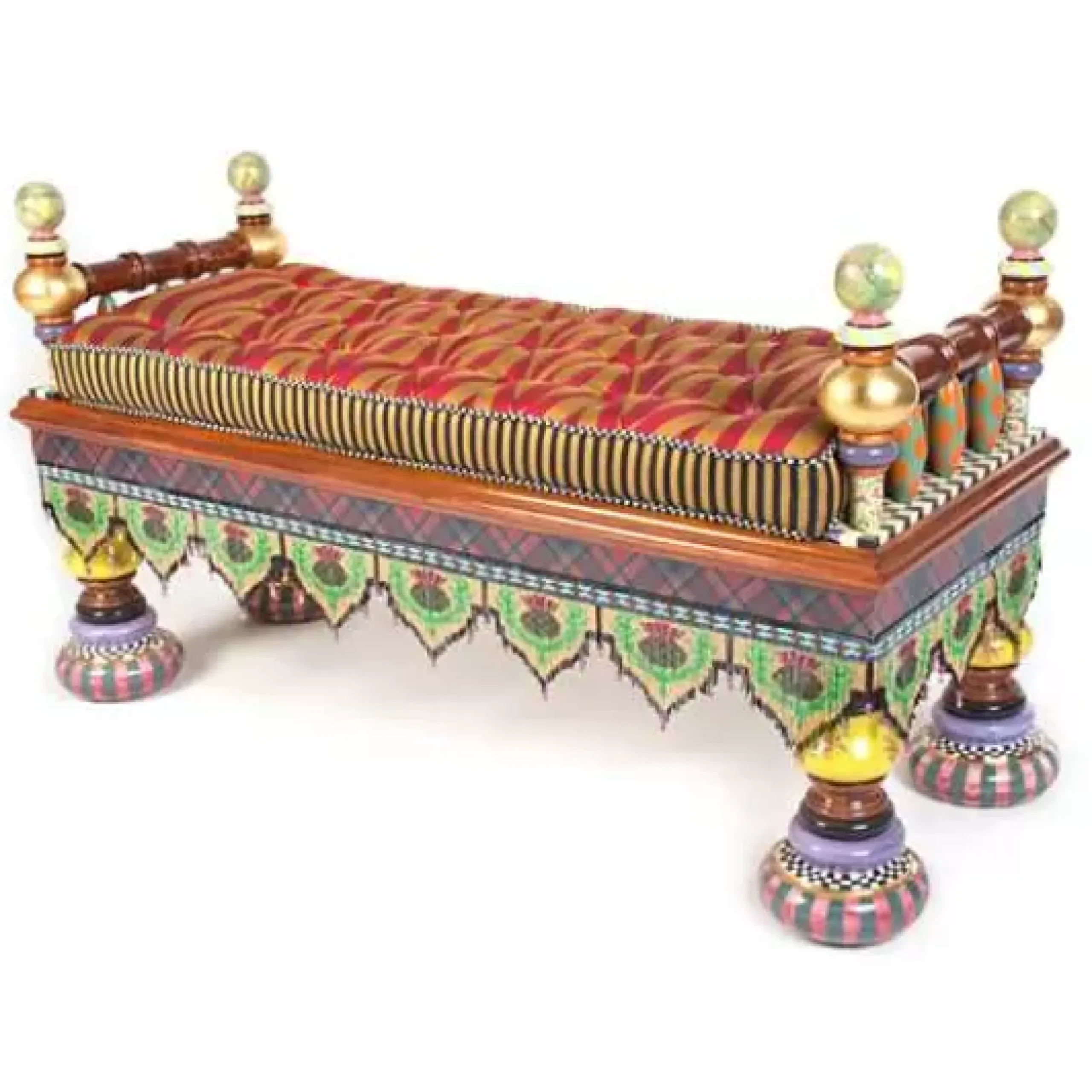 MacKenzie-Childs Ridiculous Bench< Entryway Furniture|Living Room