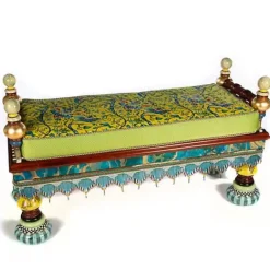 MacKenzie-Childs Ridiculous Peacock Bench< Entryway Furniture|Bedroom
