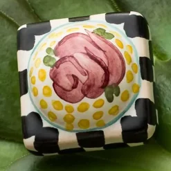 MacKenzie-Childs Rose Petit Four Square Knob< Finishing Touches