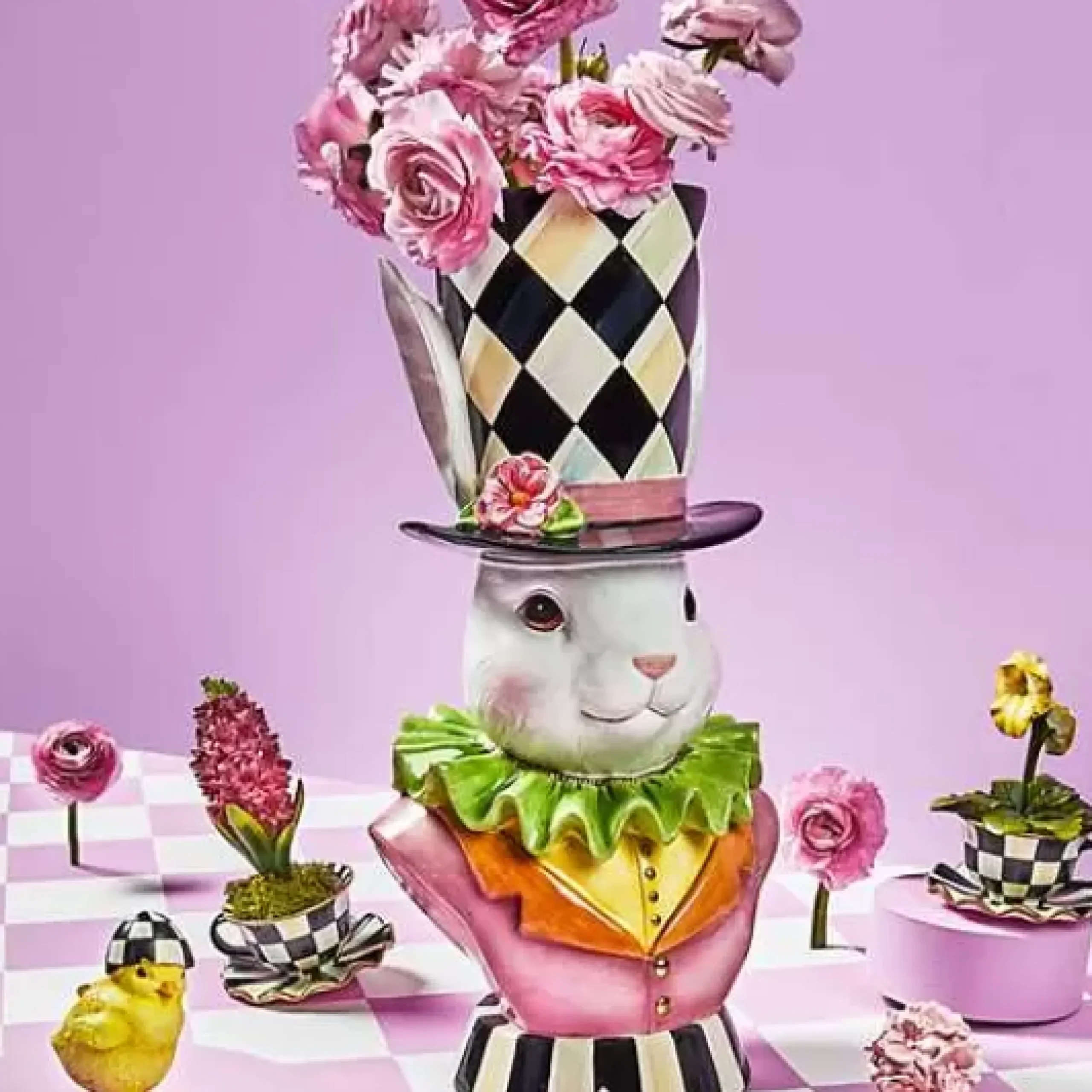 MacKenzie-Childs Rose Rabbit Planter< Easter|Spring