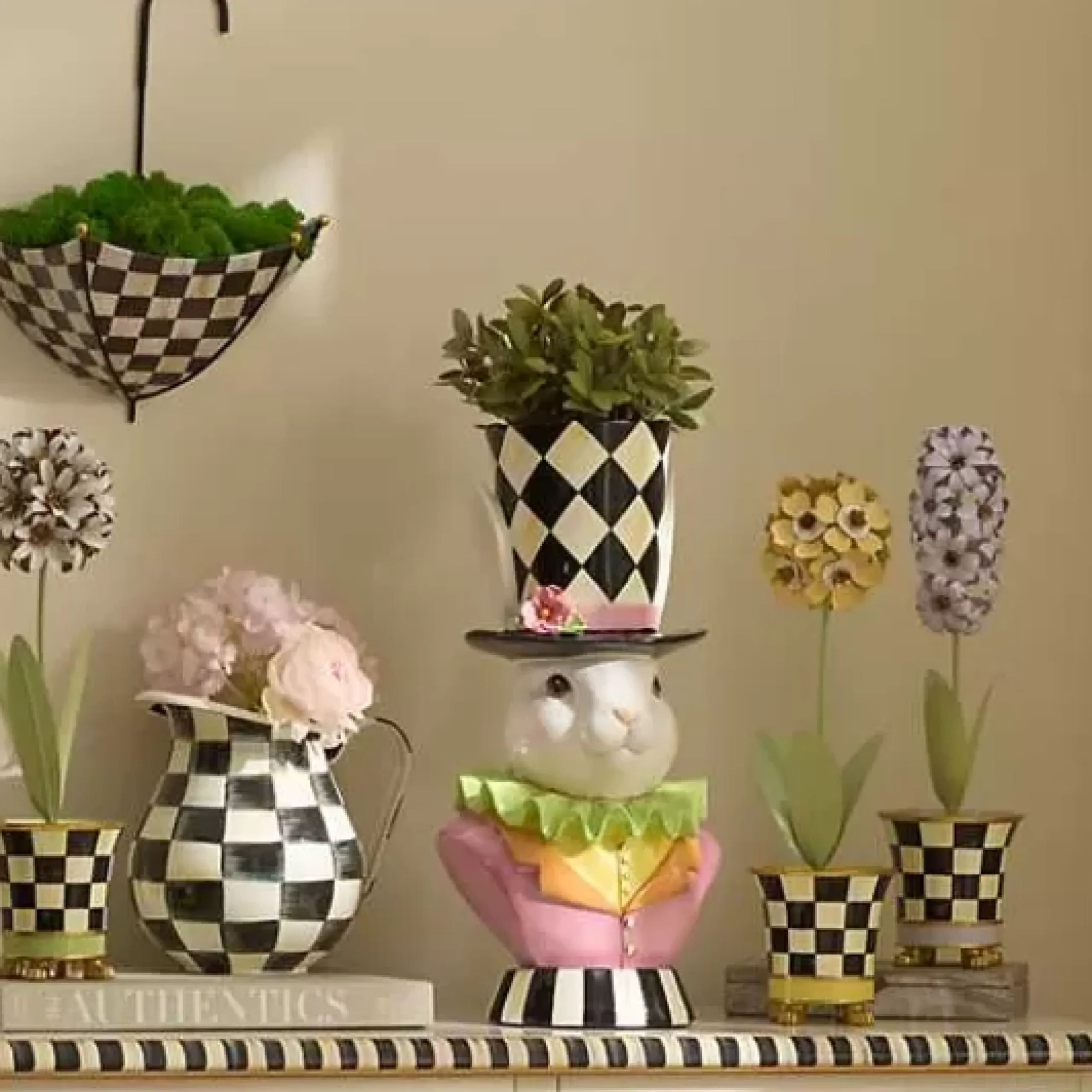 MacKenzie-Childs Rose Rabbit Planter< Easter|Spring