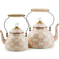 MacKenzie-Childs Rosy Check 3 Quart Tea Kettle< Easter|Spring