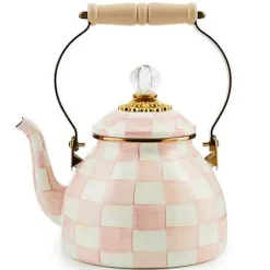 MacKenzie-Childs Rosy Check 2 Quart Tea Kettle< Easter|Spring