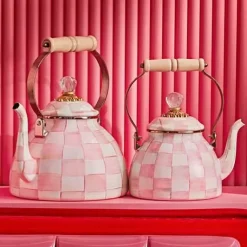 MacKenzie-Childs Rosy Check 2 Quart Tea Kettle< Easter|Spring