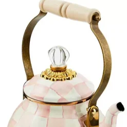 MacKenzie-Childs Rosy Check 2 Quart Tea Kettle< Easter|Spring
