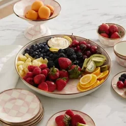 MacKenzie-Childs Rosy Check Abundant Bowl< Fall Entertaining|Serveware