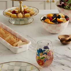 MacKenzie-Childs Rosy Check Baguette Dish< Fall Entertaining|Serveware